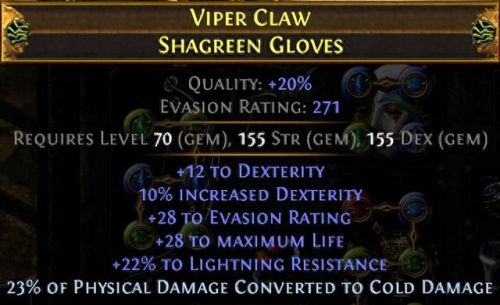 流放之路 免疫减速的装备(流放之路带技能的手套)插图9