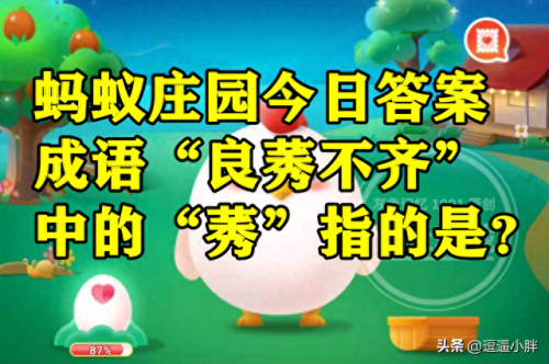 扫帚蚂蚁庄园(庄园小课堂今日答案最新)