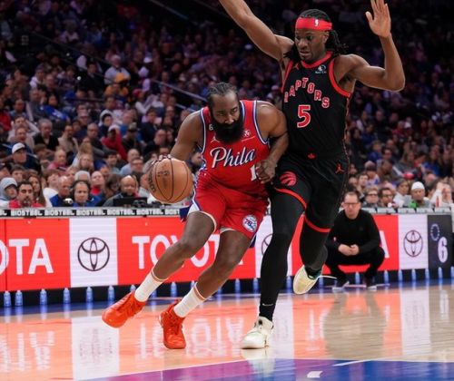 哈登14分76人险胜猛龙(猛龙76人抢七第四节)