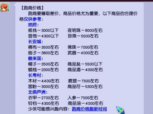 梦幻跑商北俱买啥(梦幻跑商攻略线路)插图2