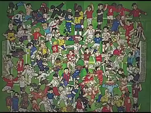 足坛阵容绘画插图