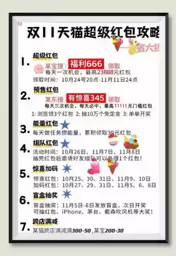 2016天猫双11红包攻略插图