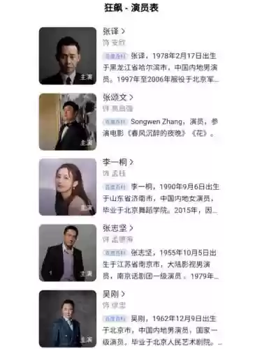 狂飙阵容介绍插图1