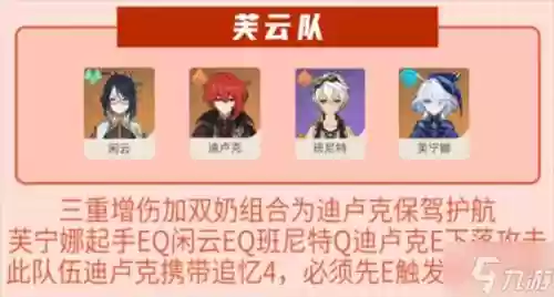 原神平民迪卢克阵容搭配，原神平民迪卢克队伍搭配插图